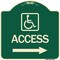 Signmission Access W/ Updated Isaand Right Arrow Heavy-Gauge Aluminum Architectural Sign, 18" H, G-1818-24357 A-DES-G-1818-24357 - alternate 1